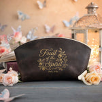 Fruit Of The Spirit Gal. 5:22 Dark Espresso full-grain leather makeup bag, Christian scripture gift