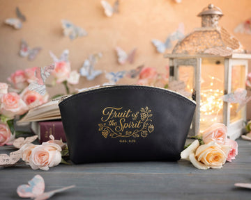 Galatians 5:22 makeup bag – "fruit of the spirit" bible verse gift