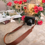 In His Own Image Genesis 1:27 Arizona full-grain leather camera strap, Christian scripture gift