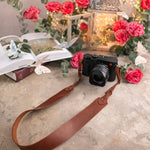Let There Be Light Genesis 1:3 Arizona full-grain leather camera strap, Christian scripture gift