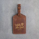 Whither Thou Goest Gen. 28:15 Arizona full-grain leather luggage tag, Christian scripture gift