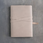 Gray Sand leather journal, Medium size, back