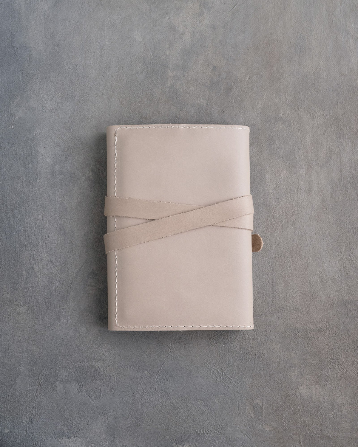 Gray Sand leather journal, Small size, back