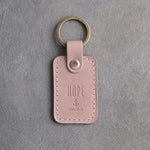 Hope Rom. 15:13 Blush handcrafted leather keychain, Christian scripture gift
