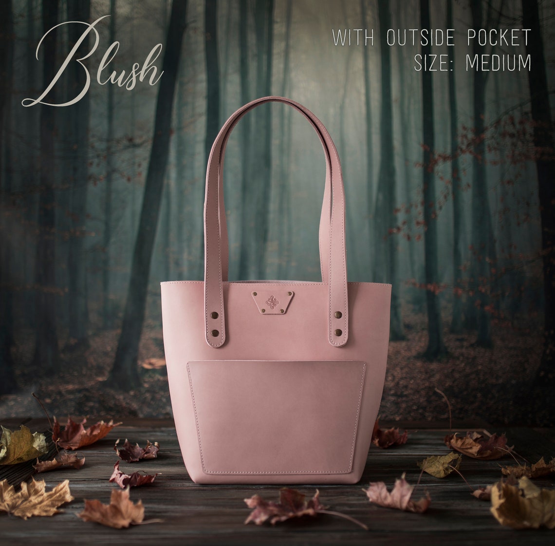 Personalized leather tote bag