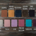 Leather color swatches for the tote bag