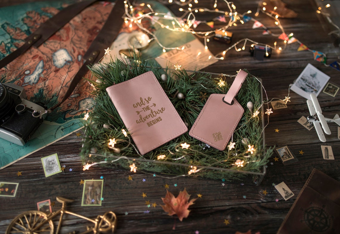 Passport Cover / Travel Wallet / Luggage tag handcrafted by Leatherius Woodman