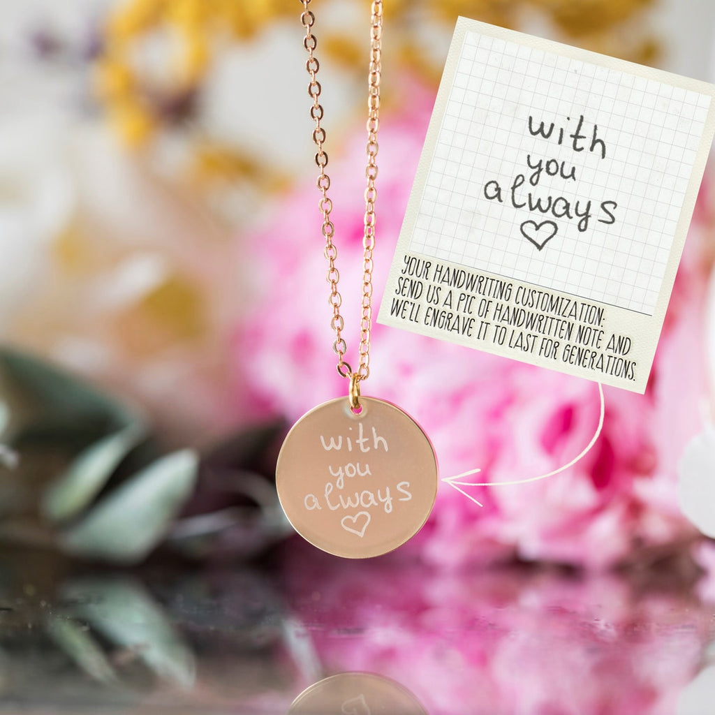 Engraved personalized initial necklace