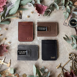 Engraving options for the leather money clip
