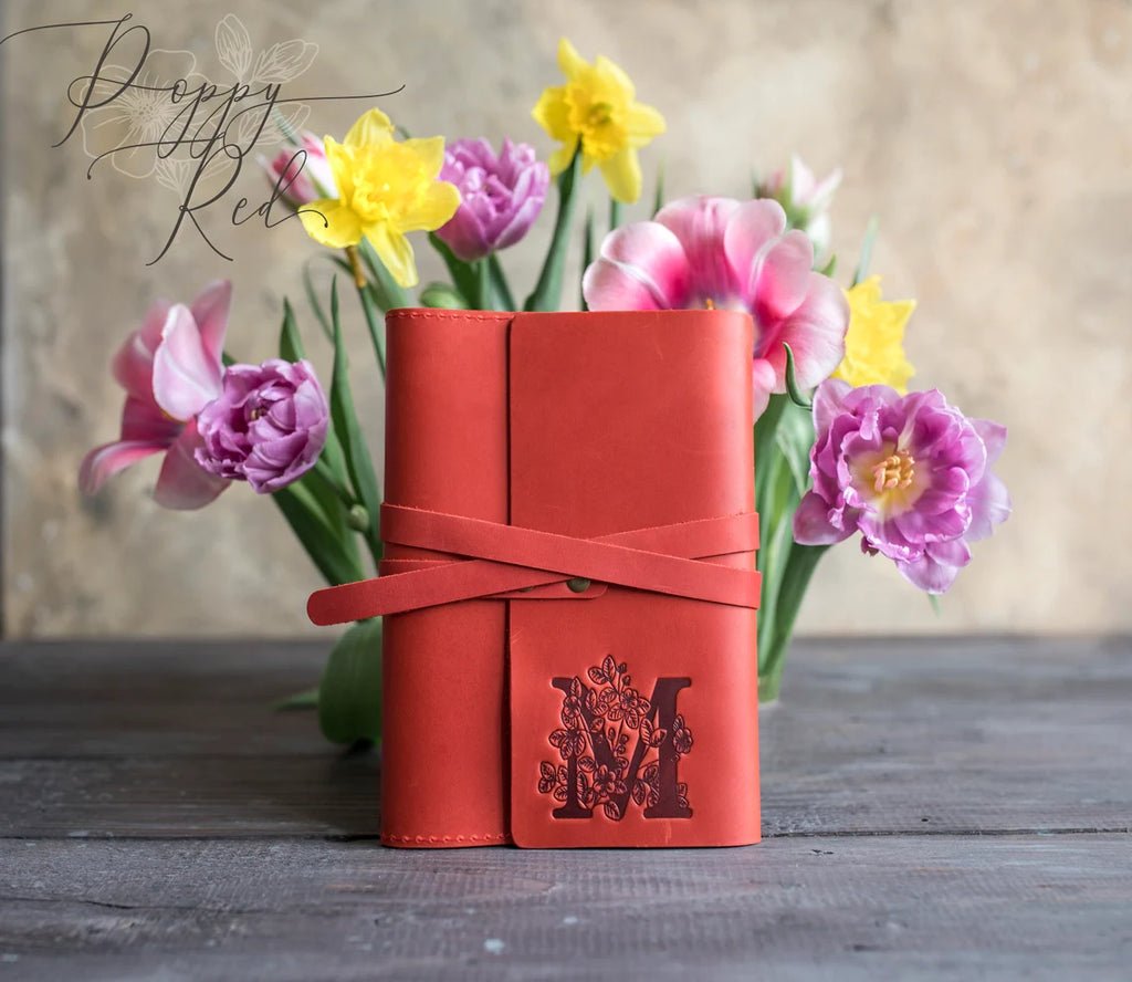 Floral Initial Leather Journal