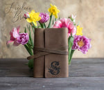 Floral Initial Leather Journal