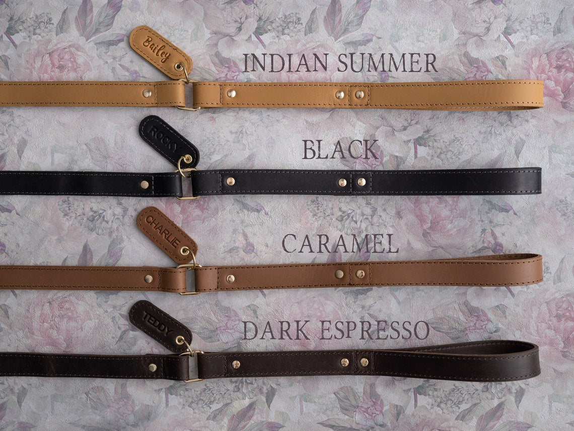 Personalized Leather Dog Leash