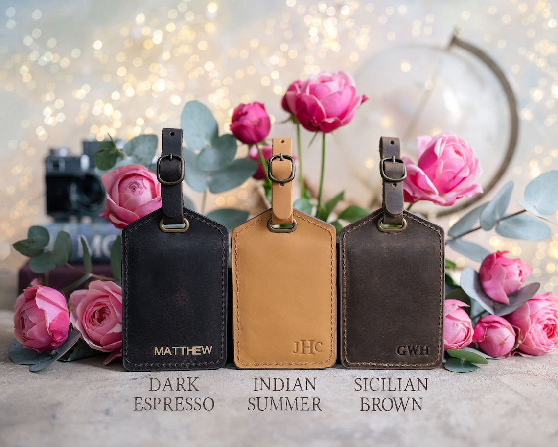 Personalized Leather Luggage Tag
