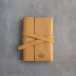 Indian Summer leather journal, Small size, front with a debossed name