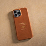 Perfect Peace Isaiah 26:3 handcrafted leather iPhone case, Christian scripture gift