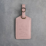 This Is The Way Isaiah 30:21 Blush full-grain leather luggage tag, Christian scripture gift