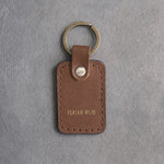 Fear Thou Not Isaiah 41:10 Caramel handcrafted leather keychain, Christian scripture gift