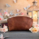 Fear Thou Not Isaiah 41:10 full-grain leather makeup bag, Christian scripture gift