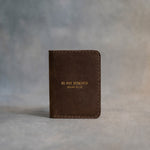 Fear Thou Not Isaiah 41:10 Sicilian Brown full-grain leather wallet, Christian scripture gift