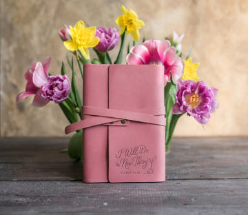 Isaiah 43:19 leather journal – "i will do a new thing" bible verse gift