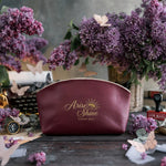 Arise, Shine Isaiah 60:1 Sangria full-grain leather makeup bag, Christian scripture gift