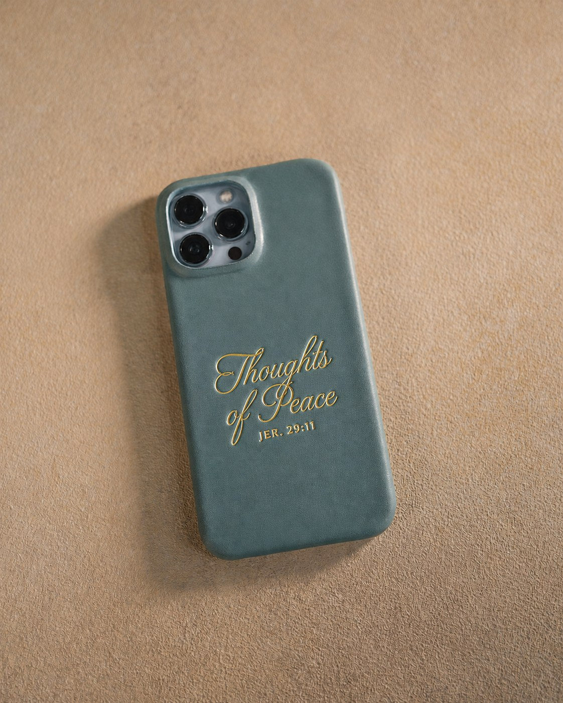 Jer. 29:11 handcrafted leather iPhone case, Christian scripture gift