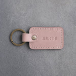 Jer. 29:11 Blush handcrafted leather keychain, Christian scripture gift