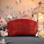Life More Abundantly John 10:10 full-grain leather makeup bag, Christian scripture gift