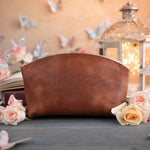 Love One Another; As I Have Loved You John 13:34 Arizona full-grain leather makeup bag, Christian scripture gift