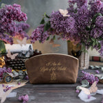 The Light Of The World John 8:12 Sicilian Brown full-grain leather makeup bag, Christian scripture gift