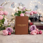 Be Strong & Courageous Joshua 1:9 Caramel full-grain leather passport cover, Christian scripture gift