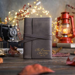 His Compassions Fail Not Lam. 3:22 Country Gray handcrafted leather journal, Christian scripture gift