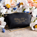 Nothing Shall Be Impossible Luke 1:37 full-grain leather makeup bag, Christian scripture gift
