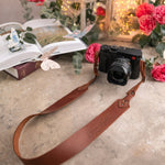 Give Light Luke 1:79 Arizona full-grain leather camera strap, Christian scripture gift