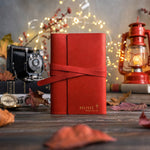 Believe Mark 11:24 Poppy Red handcrafted leather journal, Christian scripture gift