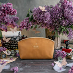 Believe Mark 11:24 full-grain leather makeup bag, Christian scripture gift
