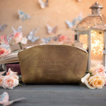 Come Unto Me, All Ye That Labour Matt. 11:28 full-grain leather makeup bag, Christian scripture gift