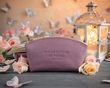 Matthew 19:26 makeup bag – "with god all things are possible" bible verse gift