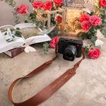 Let Your Light So Shine Matthew 5:16 Arizona full-grain leather camera strap, Christian scripture gift