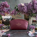 Seek Ye First Matt. 6:33 full-grain leather makeup bag, Christian scripture gift