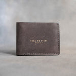 Seek Ye First Matt. 6:33 full-grain leather wallet, Christian scripture gift