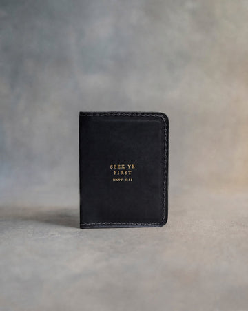 Matthew 6:33 men's wallet – "seek ye first" bible verse gift
