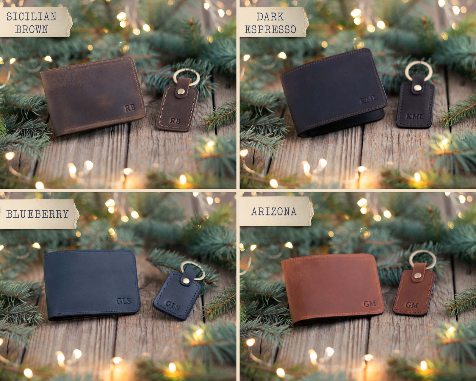Personalized Leather Wallet - For Men - Full Grain Bifold