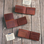 Personalized Leather Wallet - For Men - Full Grain Bifold
