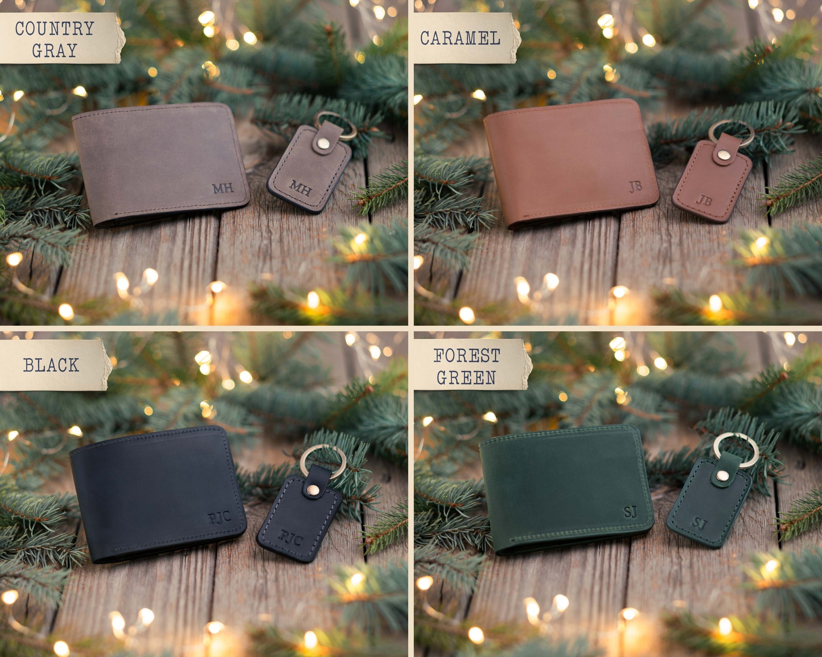 Personalized Leather Wallet - For Men - Full Grain Bifold