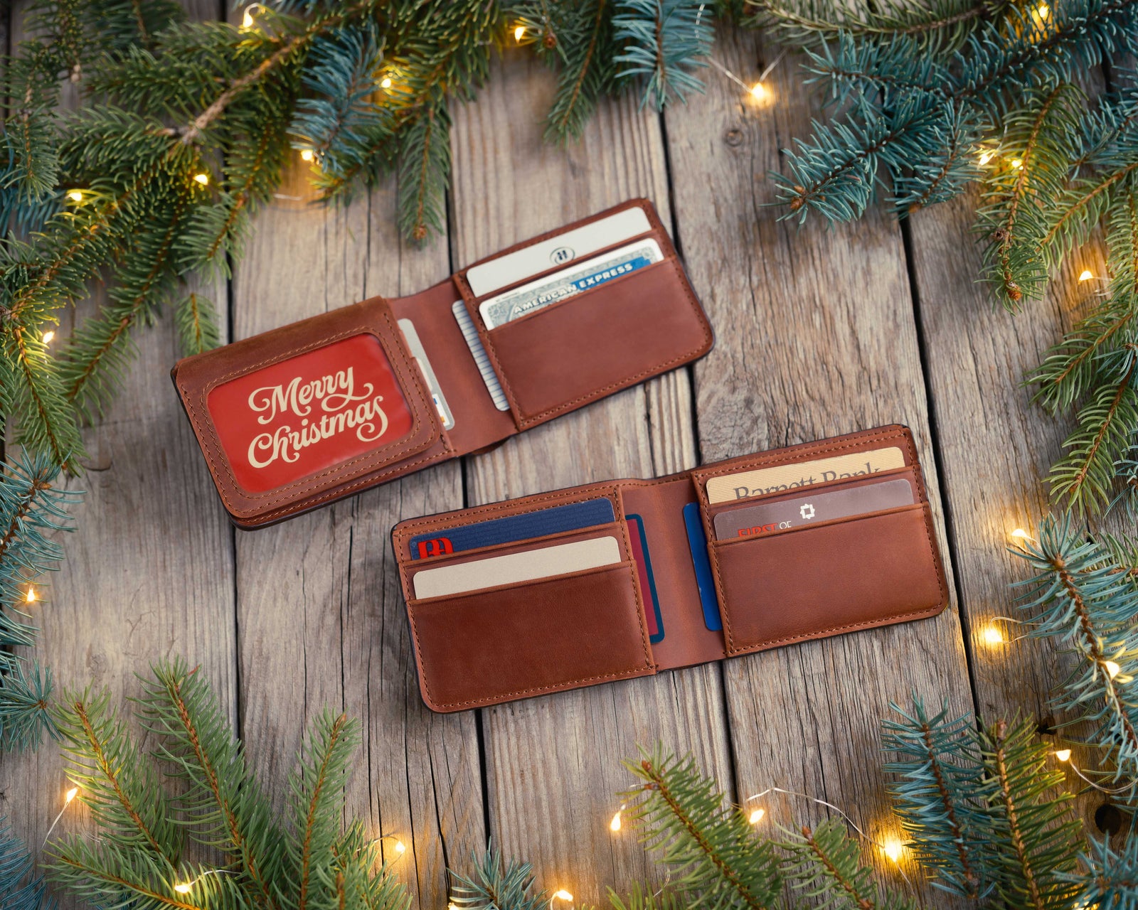 Personalized Leather Wallet - For Men - Full Grain Bifold