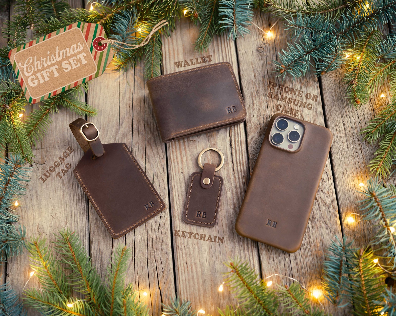Personalized Leather Wallet - For Men - Full Grain Bifold