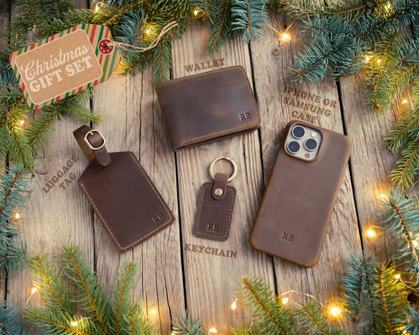 Personalized Leather Wallet - For Men - Full Grain Bifold