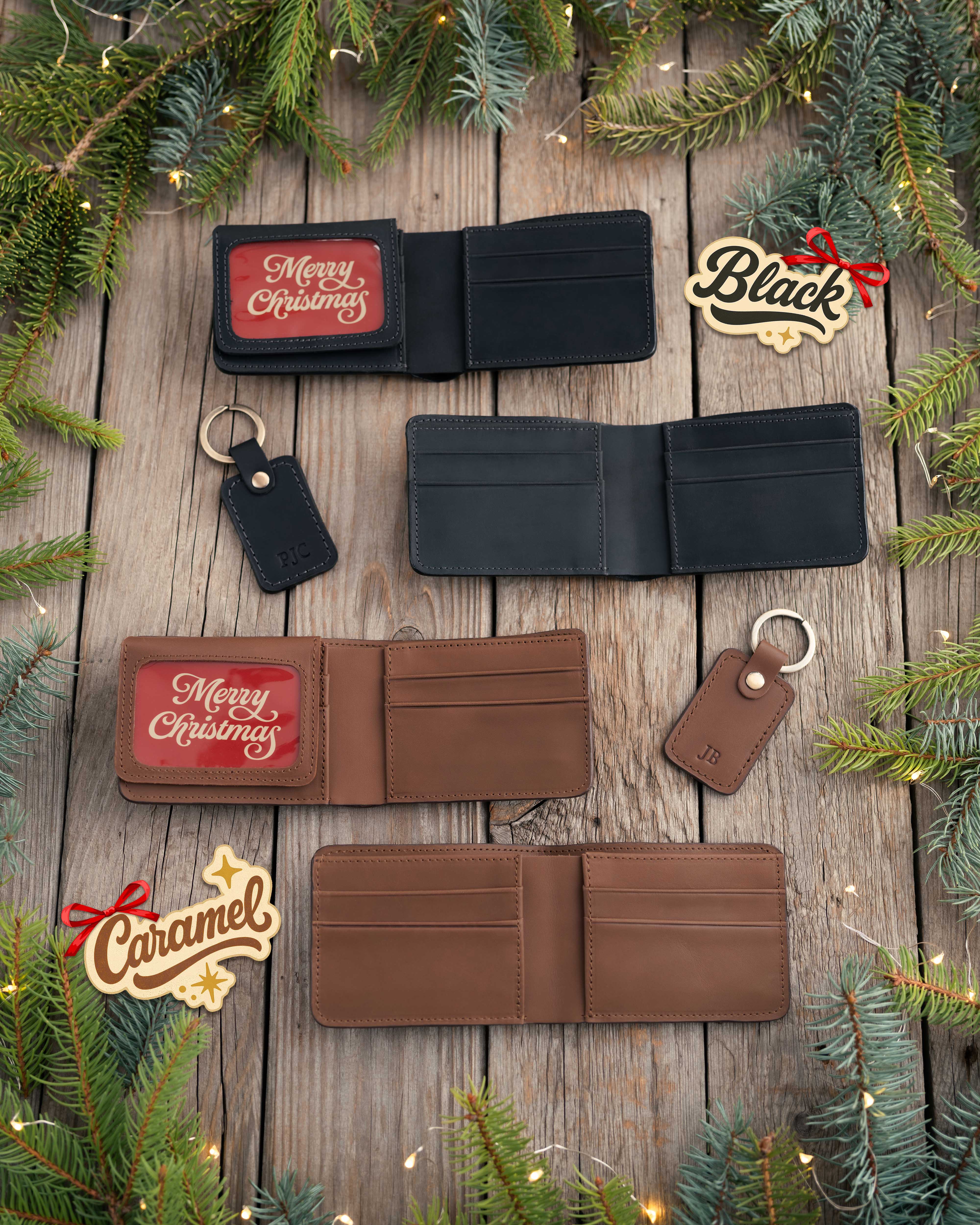 Mens wallet bifold trifold christmas