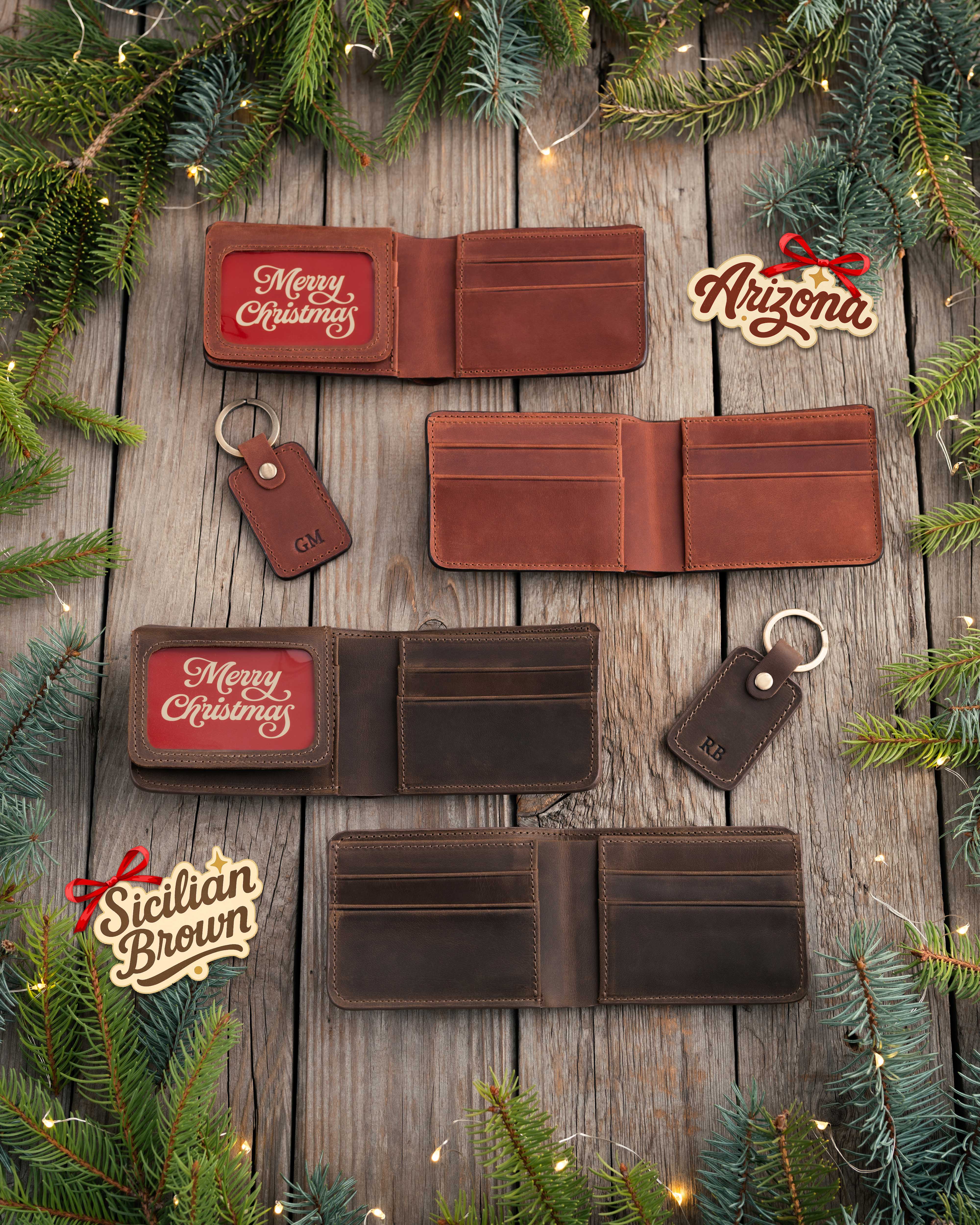 Mens wallet bifold trifold christmas